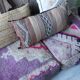 Vintage moroccan boujad floor pouf 'amethyst'