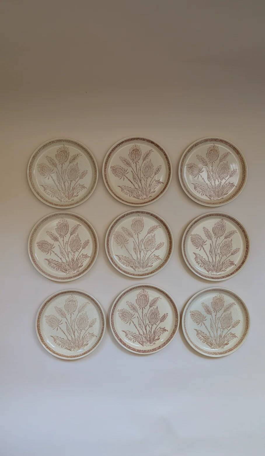 Beige stoneware plates