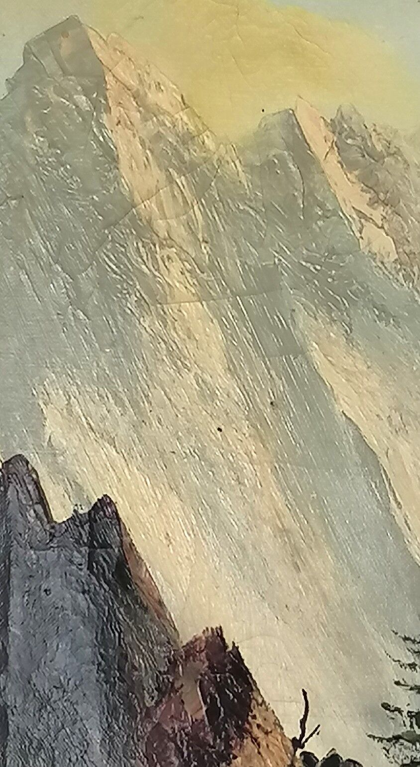 Oil on canvas painting view of the mountain