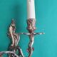 Pair of large antique candlestick wall sconces