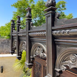 Neo-Gothic Walnut Castle Chest Bench