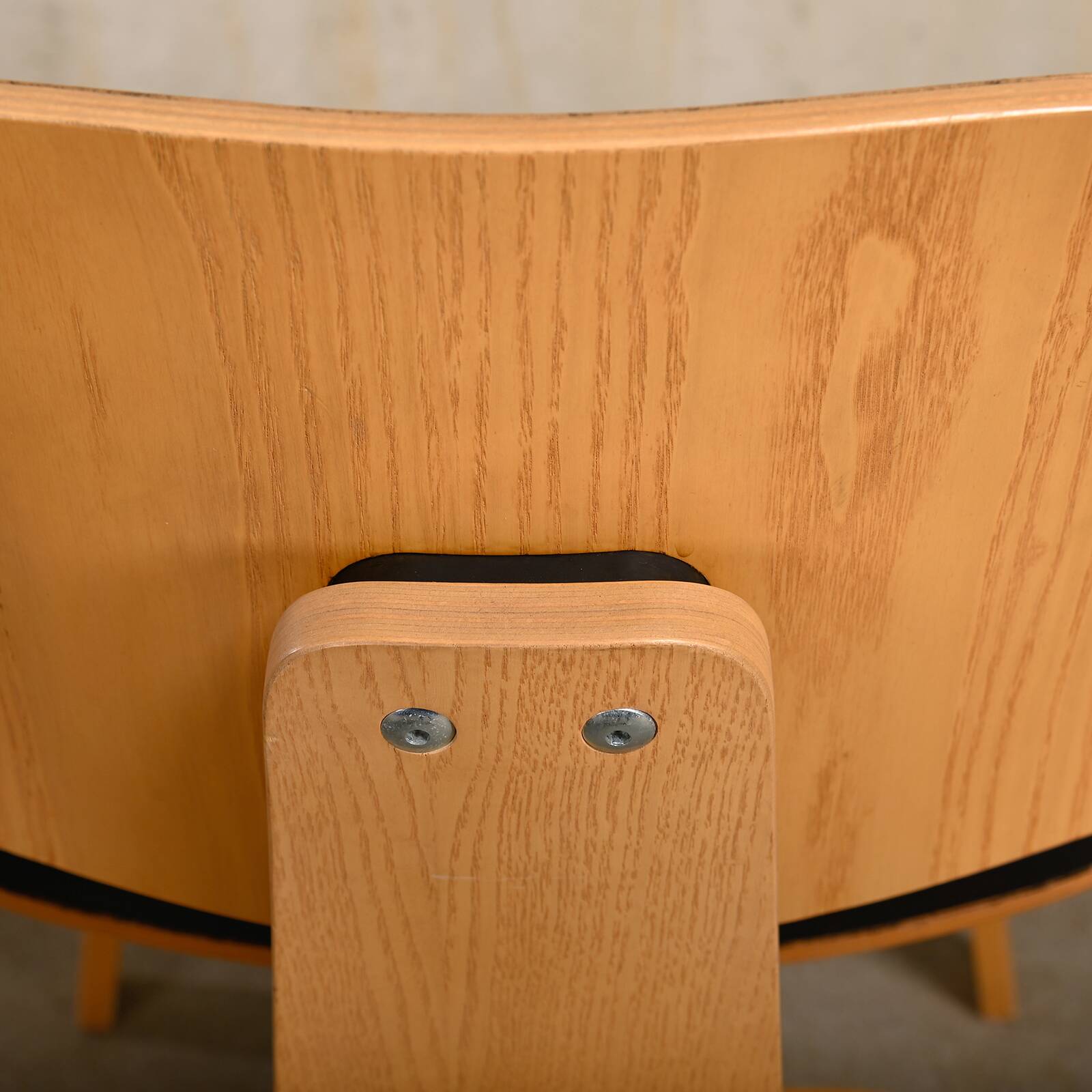 Charles & Ray Eames DCW Ash dining chair with Dark Brown Leather seat for Vitra