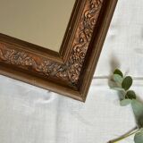 Vintage copper wooden mirror