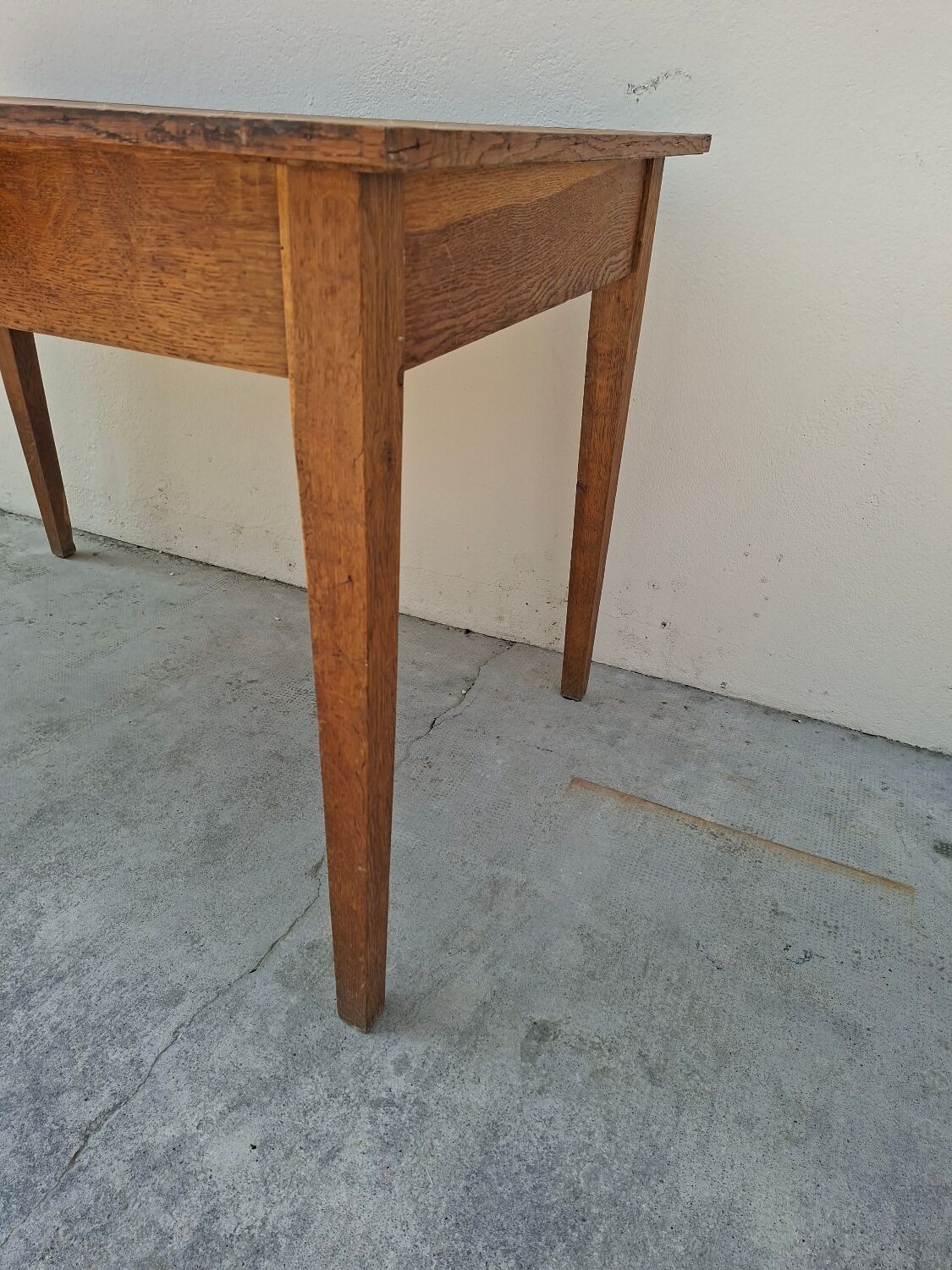 Rustic farmhouse table, antique, made in 1900 from solid oak, 1.12m.