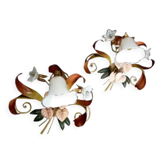 Wall lamps paterno franco Italy floral natural