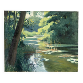 Lac aux nénuphars, huile sur toile