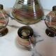 Art Deco liqueur service in smoked glass