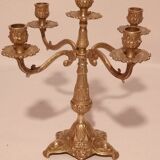 Pair of 5-burner bronze candlesticks