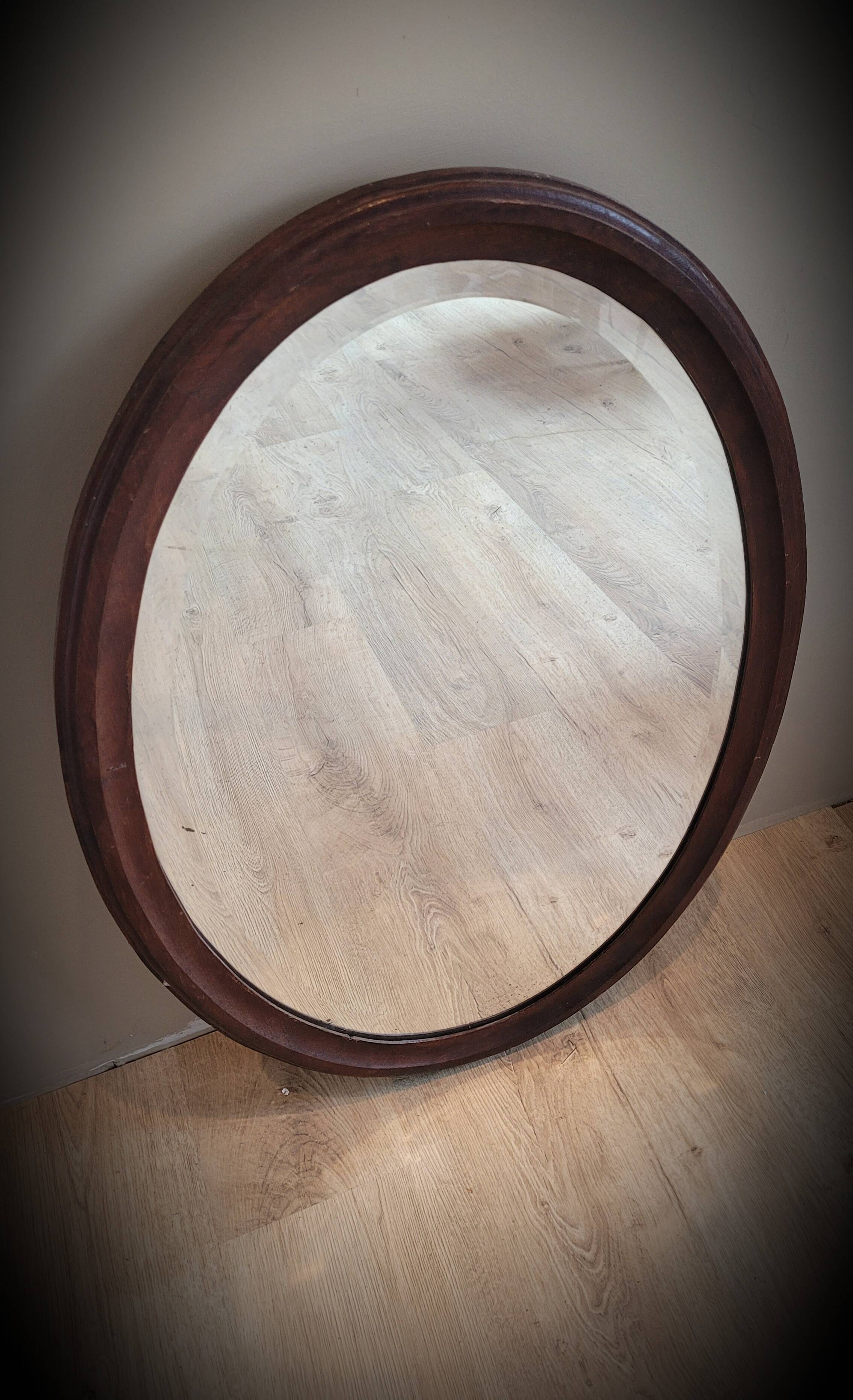 Miroir 58x84 ovale bois 1950