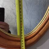 Oval rattan mirror, 1960s