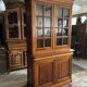 Library buffet two-body display cabinet solid cherry Louis-Philippe