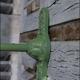 Green gooseneck courtyard wall lamp