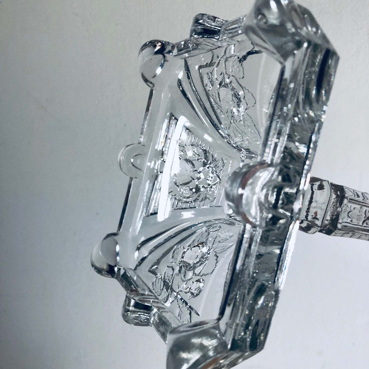 glass candlestick "The lion and the rose"