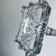 glass candlestick "The lion and the rose"