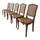 Lot de 6 chaises anciennes en bois et cannage
