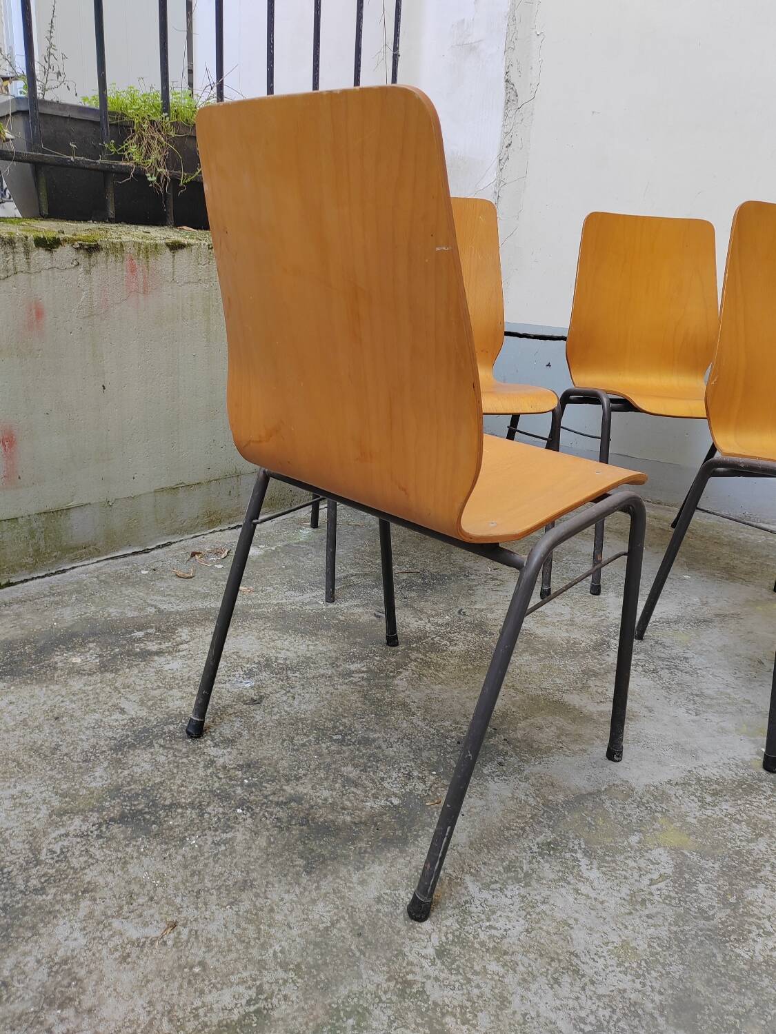 4 chaises vintage bois courbé