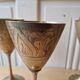 Lot 5 Calisse Verre En Laiton