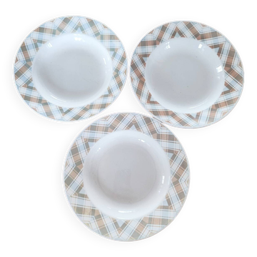 Set of 3 vintage soup plates