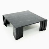 Large italian modern black marble coffee table 1970s