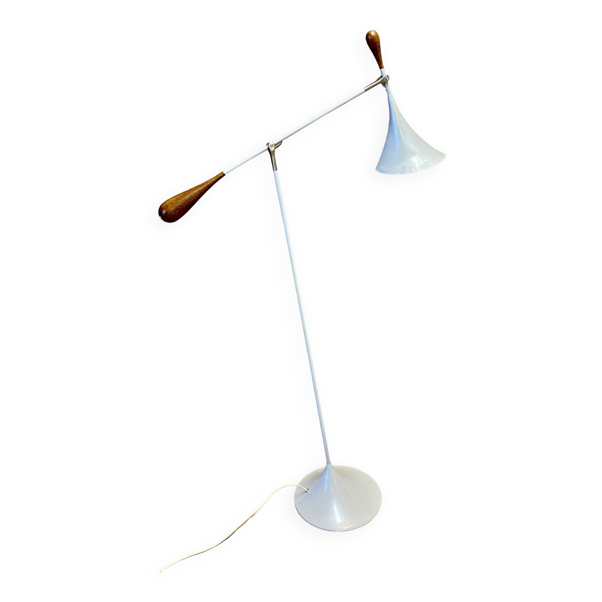 Lampadaire métal et bois Design.