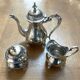 3-piece tea/coffee service in silver-plated metal by silversmith François Frionnet