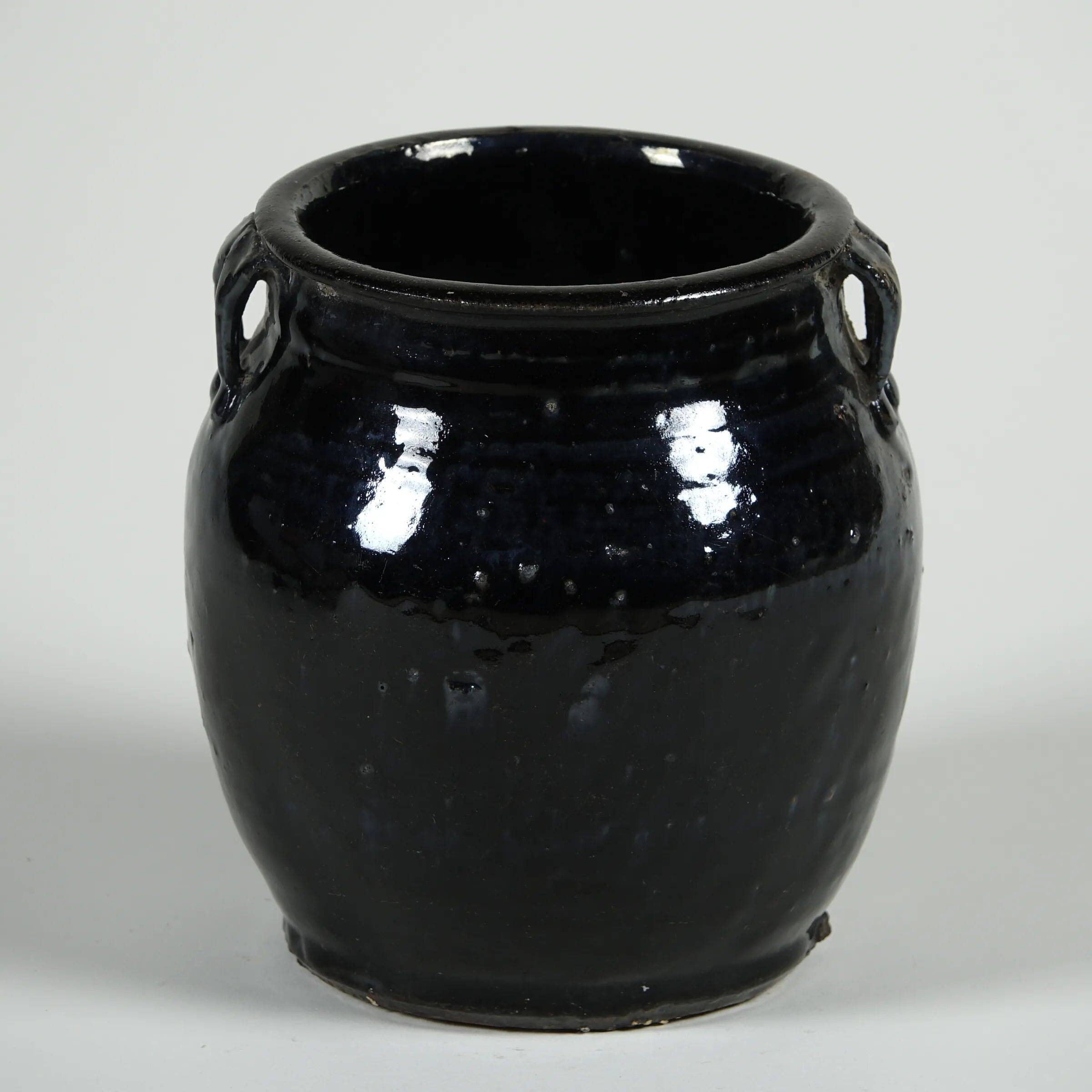 Hú - Pot à confit chinois émaillé noir n°7