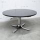 Round table rises and lowers Osvaldo Borsani black and chrome with extension