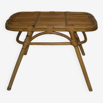 Table basse rotin ; bambou des années 50