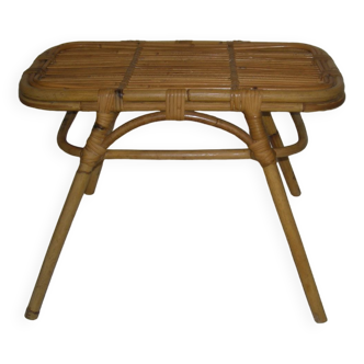 Table basse rotin ; bambou des années 50