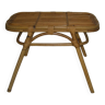 Rattan coffee table; 50s bamboo