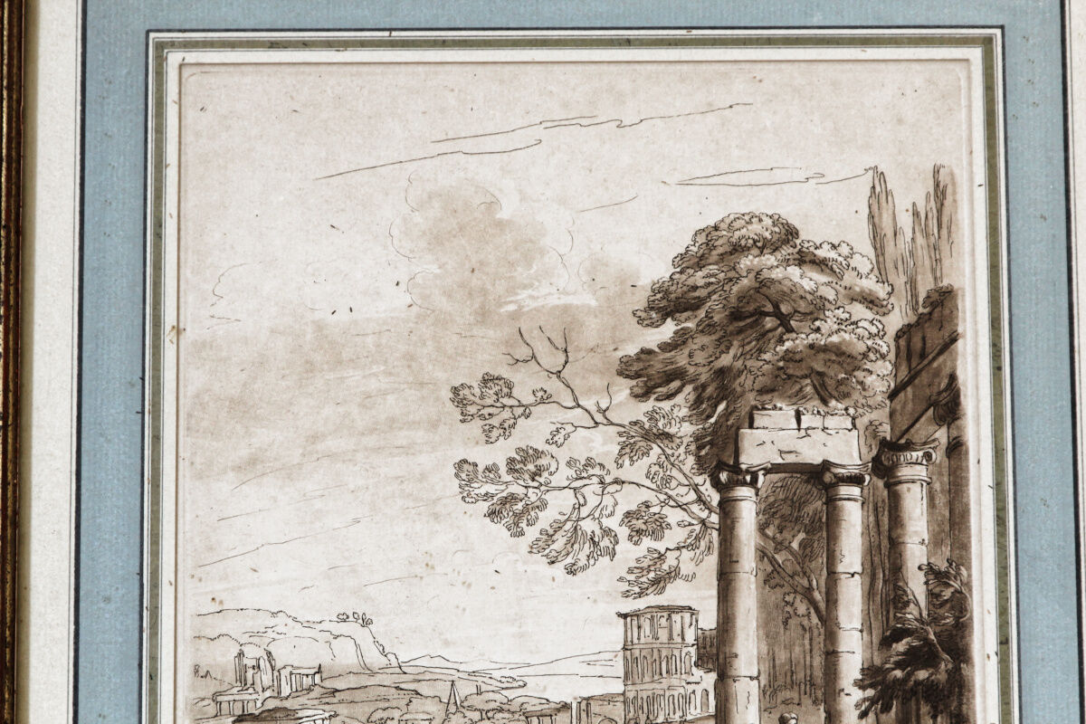 Paire de gravures encadrées, Claude Lorrain