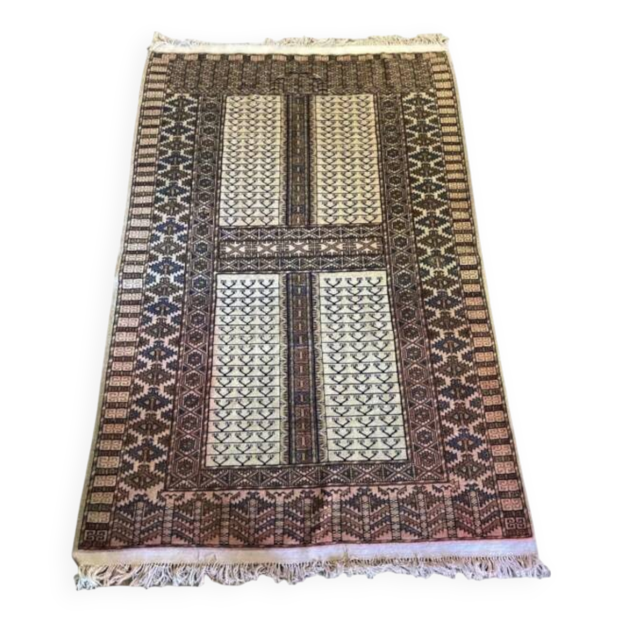 Beige wool Persian rug 210x130