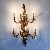 Louis XIV style brass wall lamp 9 arms