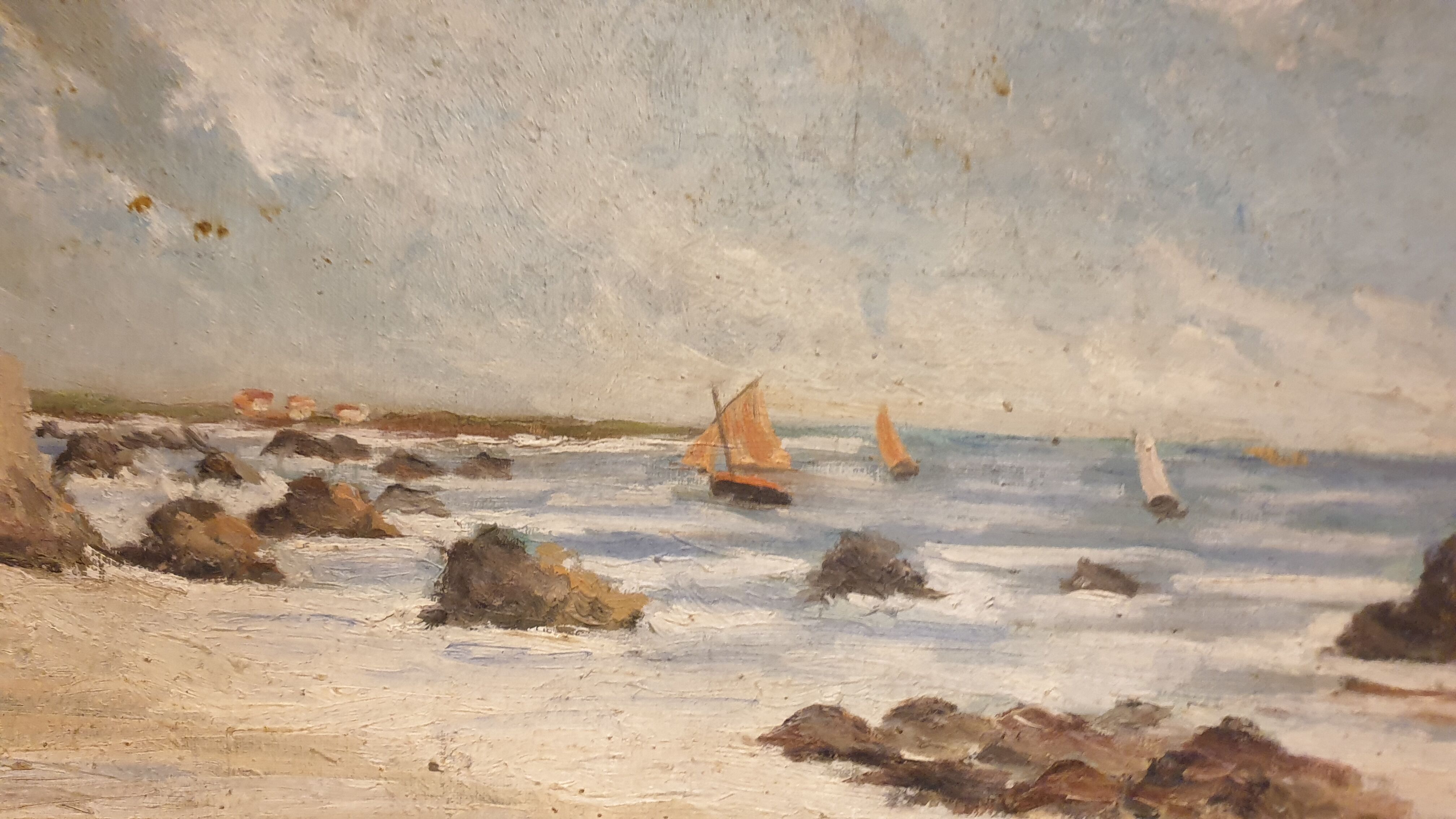 Huile sur toile paysage côtier