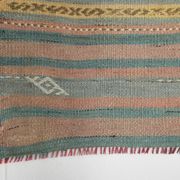 Tapis Kilim fait main rouge clair bleu 5x7 158x247 cm