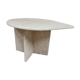 Travertine drop-shaped coffee table