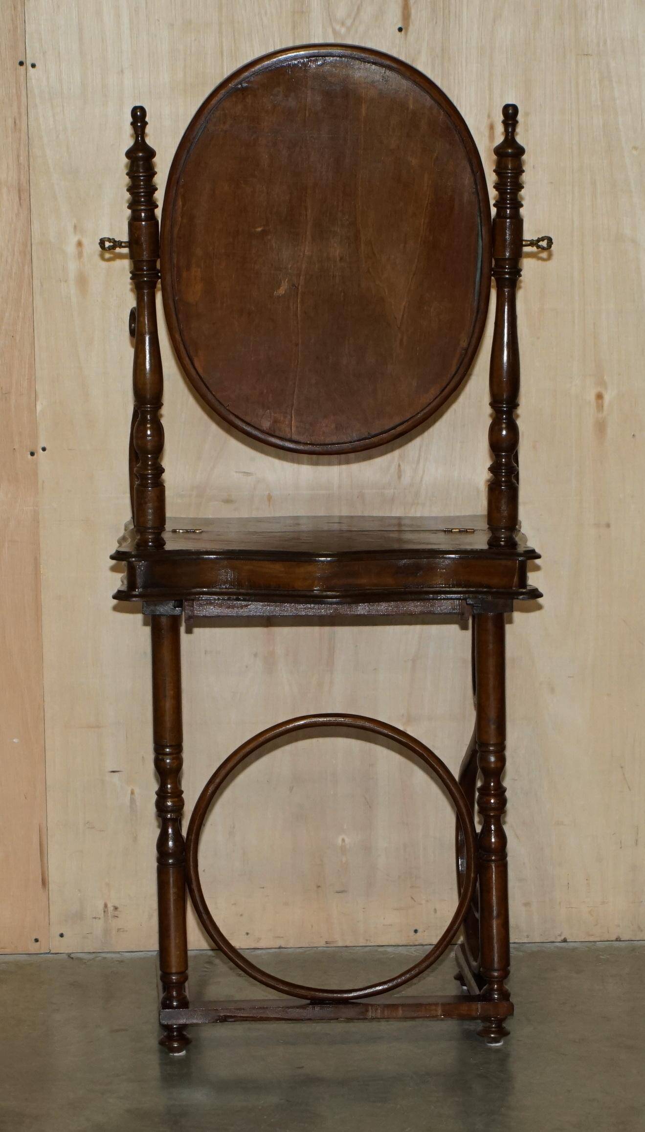 Victorian Thonet dressing table in bent wood with adjustable stool.