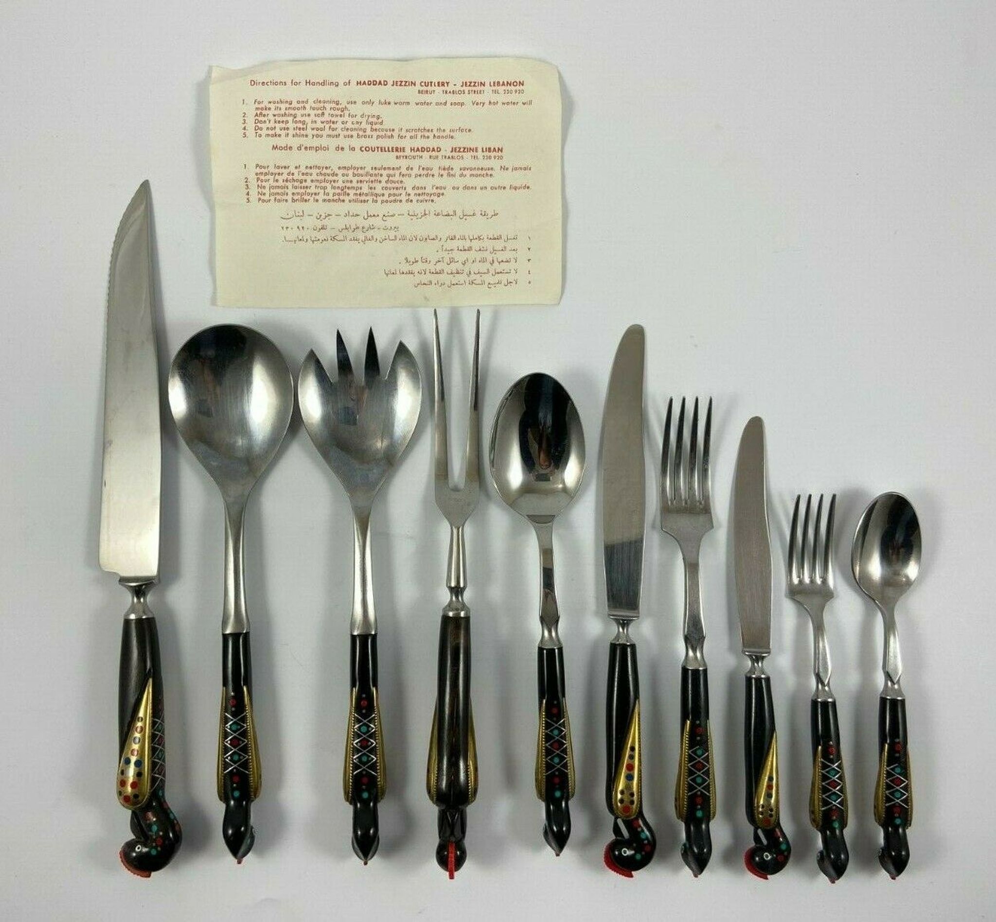 Menagere s&a haddad jezzine stainless steel40 pieces original box set 1960