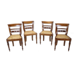 Set of Four Dining Chairs, made of solid Wood, 1950s,Czechoslovakia