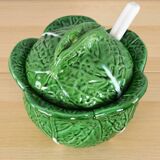 Vintage Ceramic Bordallo Pinheiro Cabbage Tureen Bowl, Portugal 60s