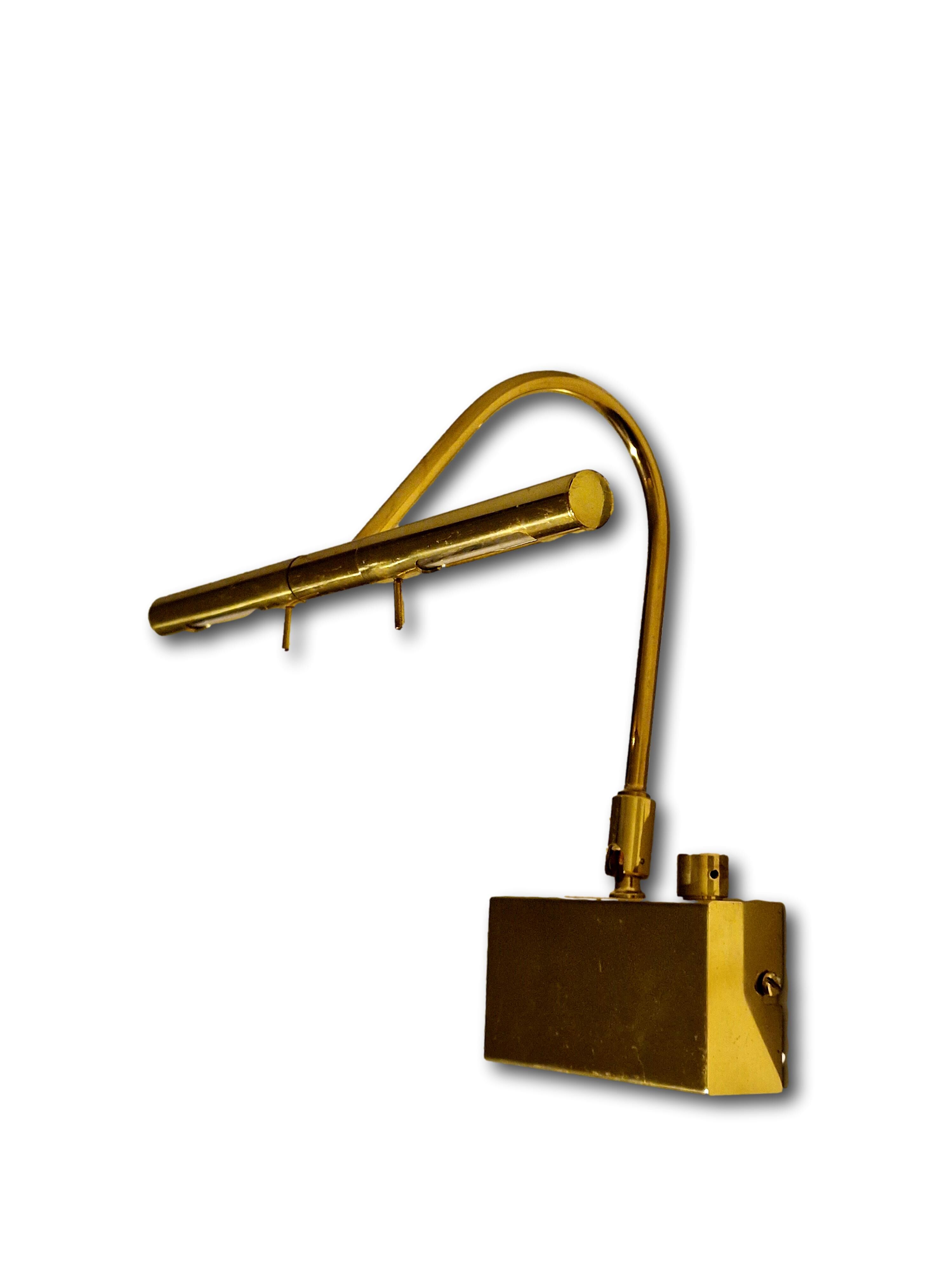 Adjustable brass bedside lamps, Italy, 1980s
