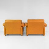 1970 Vintage Coronado Brown Leather Armchairs by Tobia Scarpa for C&B Italia