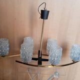 Lustre Arlus 6 feux en laiton doré, vers 1950