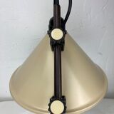Brown metal "modernist" architectural desk lamp, Dutch 1970s