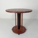 Vintage teak table with 6 narrow and 1 wide style, 1980s.