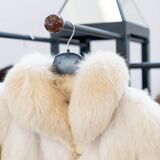 Wooden and brass coat rack, set of 4, 1970s