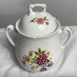 Antique porcelain teapot and sugar bowl