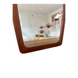 Vintage Danish teak mirror with lovely organic edges.