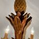 Lustre style Hollywood Regency années 70 bois sculpté