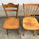 Set of 4 vintage beech bistro chairs – compass legs